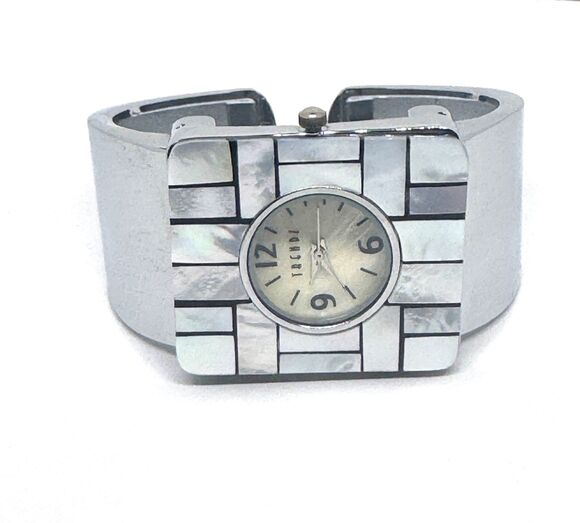 Trendz Abalone Shell Face Silver Cuff Watch with Fresh Battery #1004 main image 10